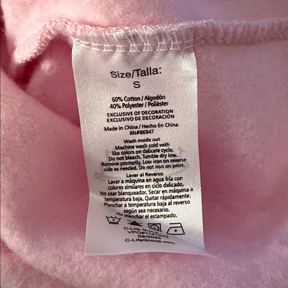 Von Dutch Pink Rhinestone Cropped Hoodie Y2K S NWT - Picture 10 of 10